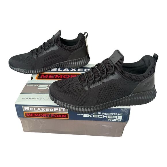 Sketchers Work Cessnock SR Black Shoes Relaxed Fit Memory Foam Men’s Size 9 - Picture 3 of 10